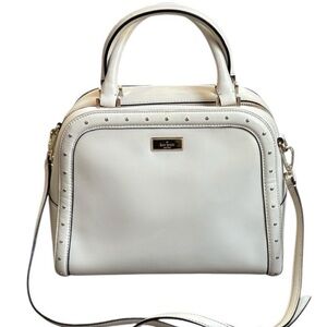 Kate Spade Helena Street Rocki Leather Satchel Crossbody Cream Studded